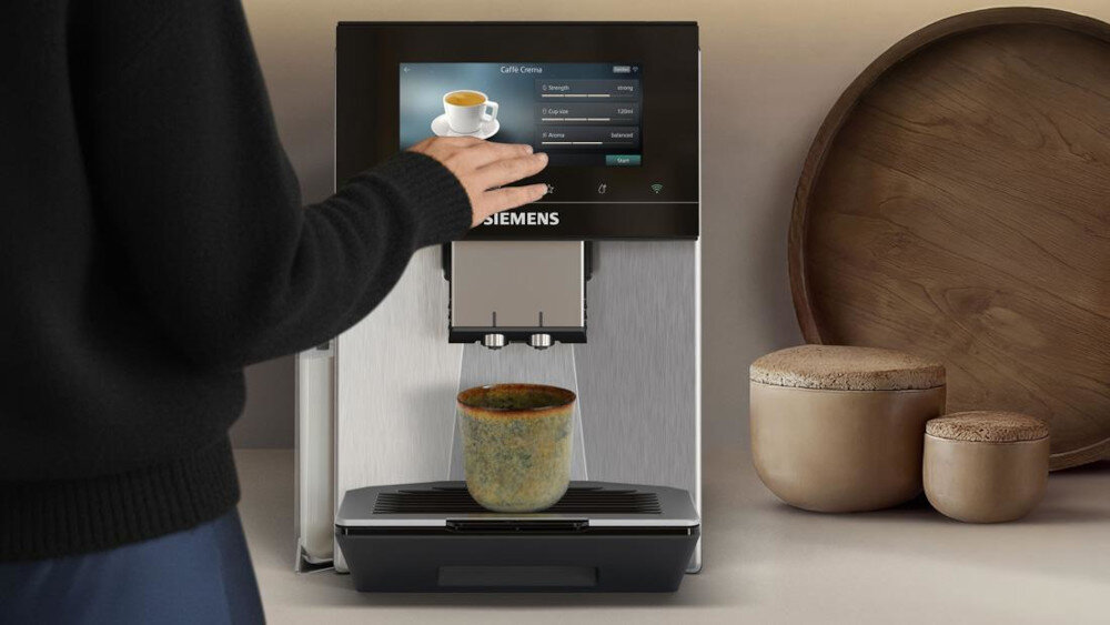 Ekspres SIEMENS  EQ.900 TQ927E05 iAroma (Cold Brew) sterowanie przez aplikacje HomeConnect sterowanie przez aplikacje HomeConnect za naciśnięciem jednego przycisku