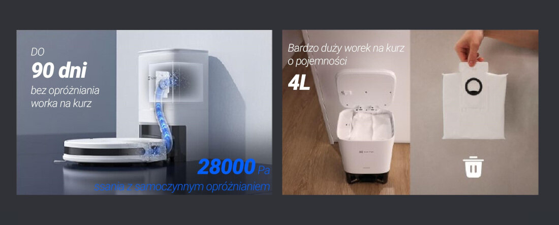 Robot sprzątający EZVIZ RE5 Plus Pełnowymiarowe czyszczenie oszczędność czas obowiazek odciążenie