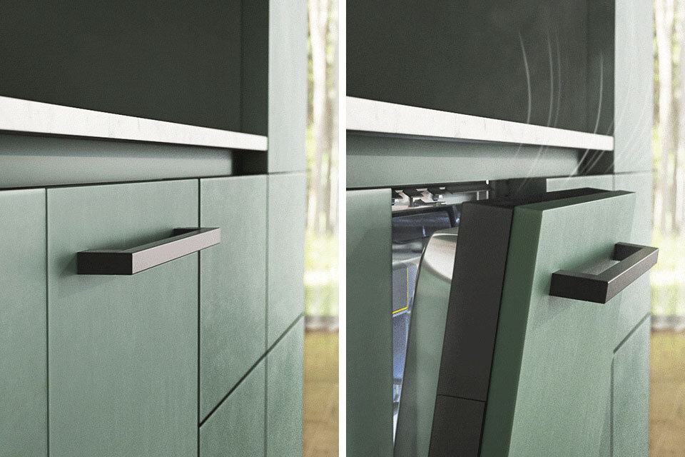 Drzwi uchylają się o 10cm - odprowadzanie pary wodnej: Samsung DW60CG550B00ET 