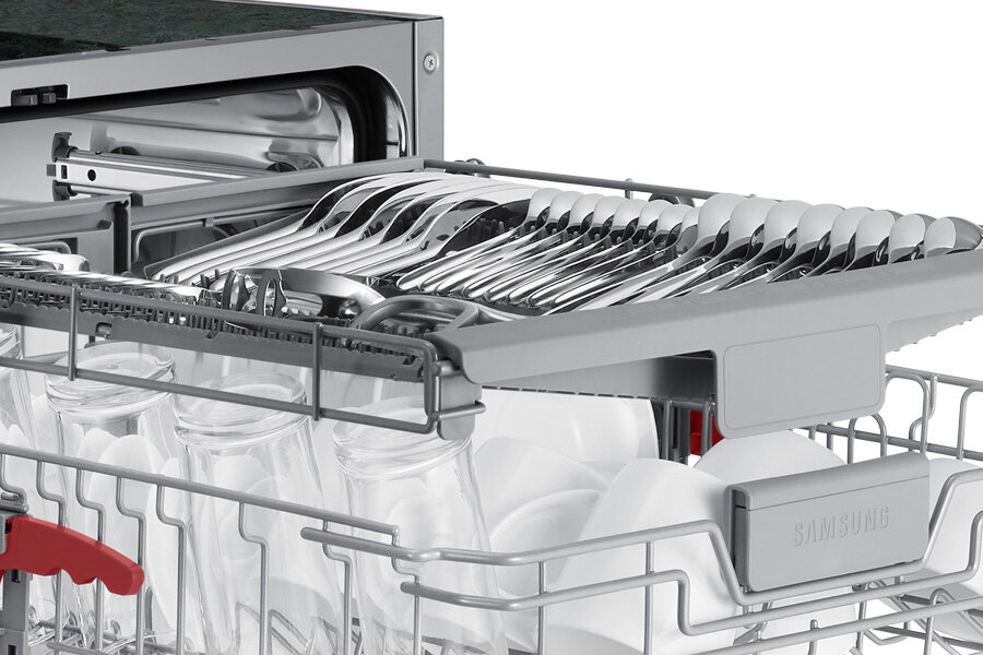 Dedykowana szuflada na sztućce w zmywarce Samsung DW60CG550B00ET 