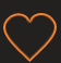 Pomarańczowy kontur serca na czarnym tle.