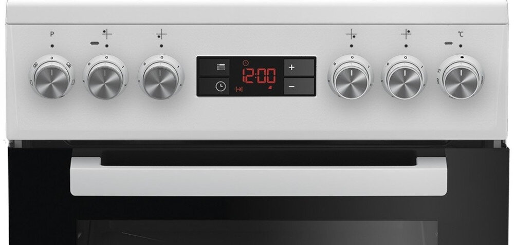 KUCHNIA BEKO FSM57300GW intuicyjny Wyświetlacz semi-sensorowy łatwa obsługa opcje ustawienia estetyka wygląd pokrętła