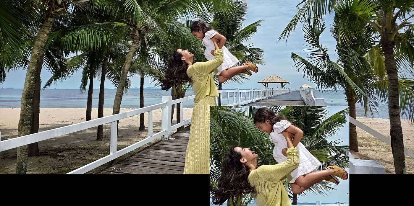 Zdjęcie ludzi i krajobrazu wykonane tylnym aparatem 200 MP Galaxy Z Fold7. Szczegóły są wyraźne i realistyczne. Zdjęcie ludzi i krajobrazu wykonane tylnym aparatem 200 MP Galaxy Z Fold7. Szczegóły są wyraźne i realistyczne.