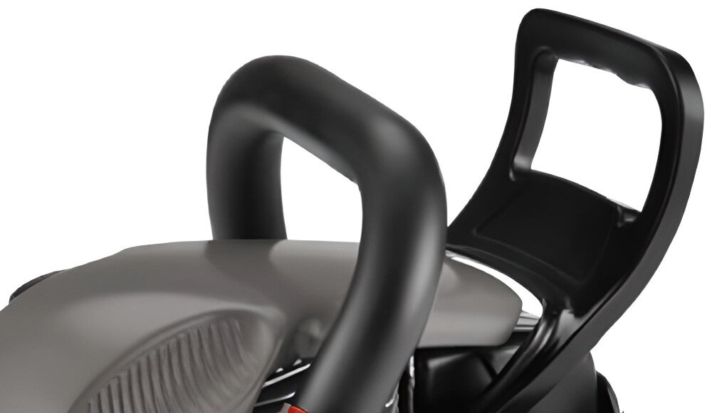 Piła spalinowa DEDRA DED8713 solidny podwojny uchwyt ergonomiczna konstrukcjarekojesc pokryta antyposlizgowym materialem niewielka masa waga 5 kg wysokiej jakosci sprzet ogrodniczy latwa szybka wygodna realizacja pracy