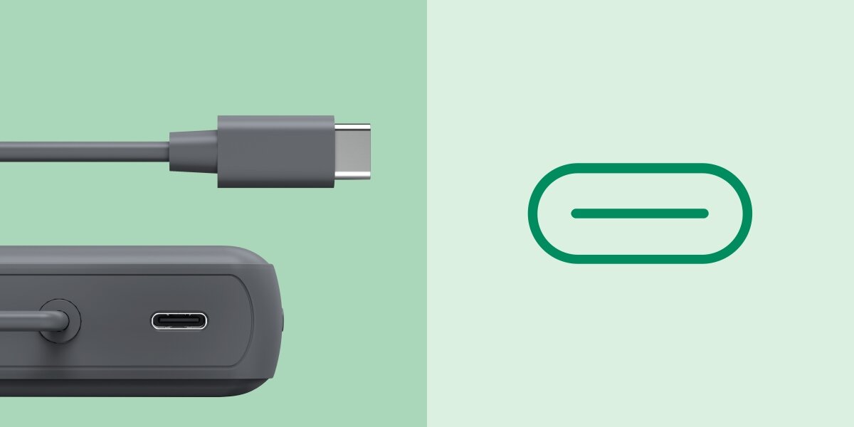 Dwa złącza USB typu C