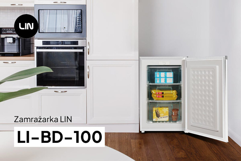 ZAMRAŻARKA LIN LI-BD-100 BIAŁA Zdolność zamrażania 4,5 kg/24h Dostępny w dwóch kolorach czarny biały wygląd Wymiary 85 cm x 54,4 cm x 54 cm styl kolory design elegancki uniwersalność stosunkowo cicha praca poziom głośności 45 dB klasa energetyczna E oszczędność enerrgii roczne zużycie energii 180 kWh oszczędne urządzenie przyjazne dla środowiska Elastyczność w umiejscowieniu Możliwość zmiany kierunku otwierania wygodne funkcjonalne rozwiązanie dopasowanie do pomieszczenia Proste i intuicyjne sterowanie klasyczne pokrętło sterujące dostosowanie temperatury intuicyjne rozwiązanie łatwa bezproblemowa obsługa niezawodność Przemyślany układ wnętrza pojemność 100 litrów 3 pojemne szuflady Regulowane nóżki stabilność instalacja