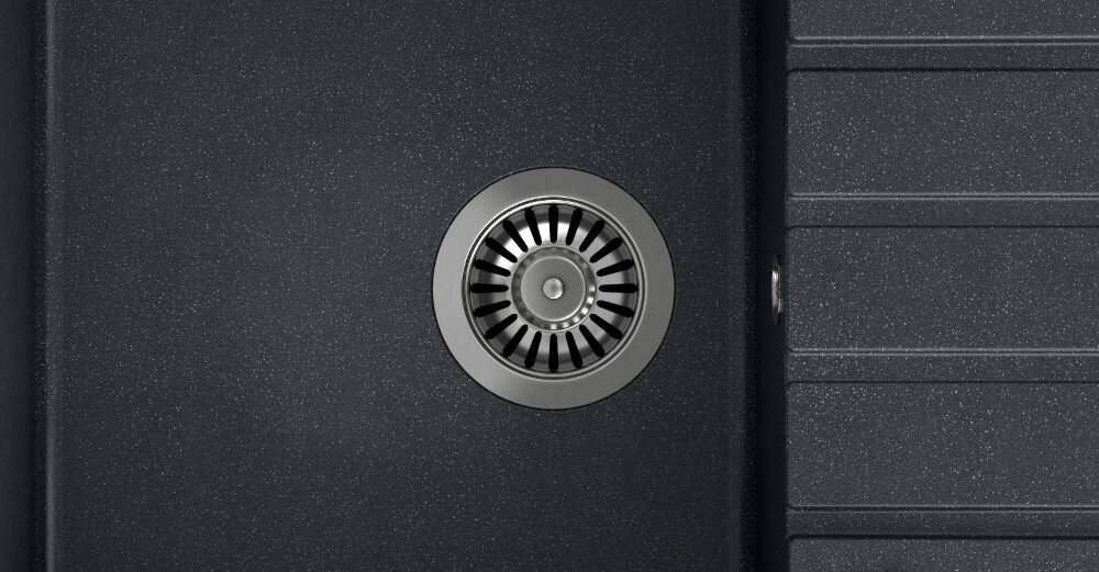 ZLEWOZMYWAK MYQ COLOR-SHORT CZARNY + BATERIA CZARNA SHOG1COL wysoka jakość granit łatwe czyszczenie gładka powierzchnia odporny na zarysowania uderzenia temperatury