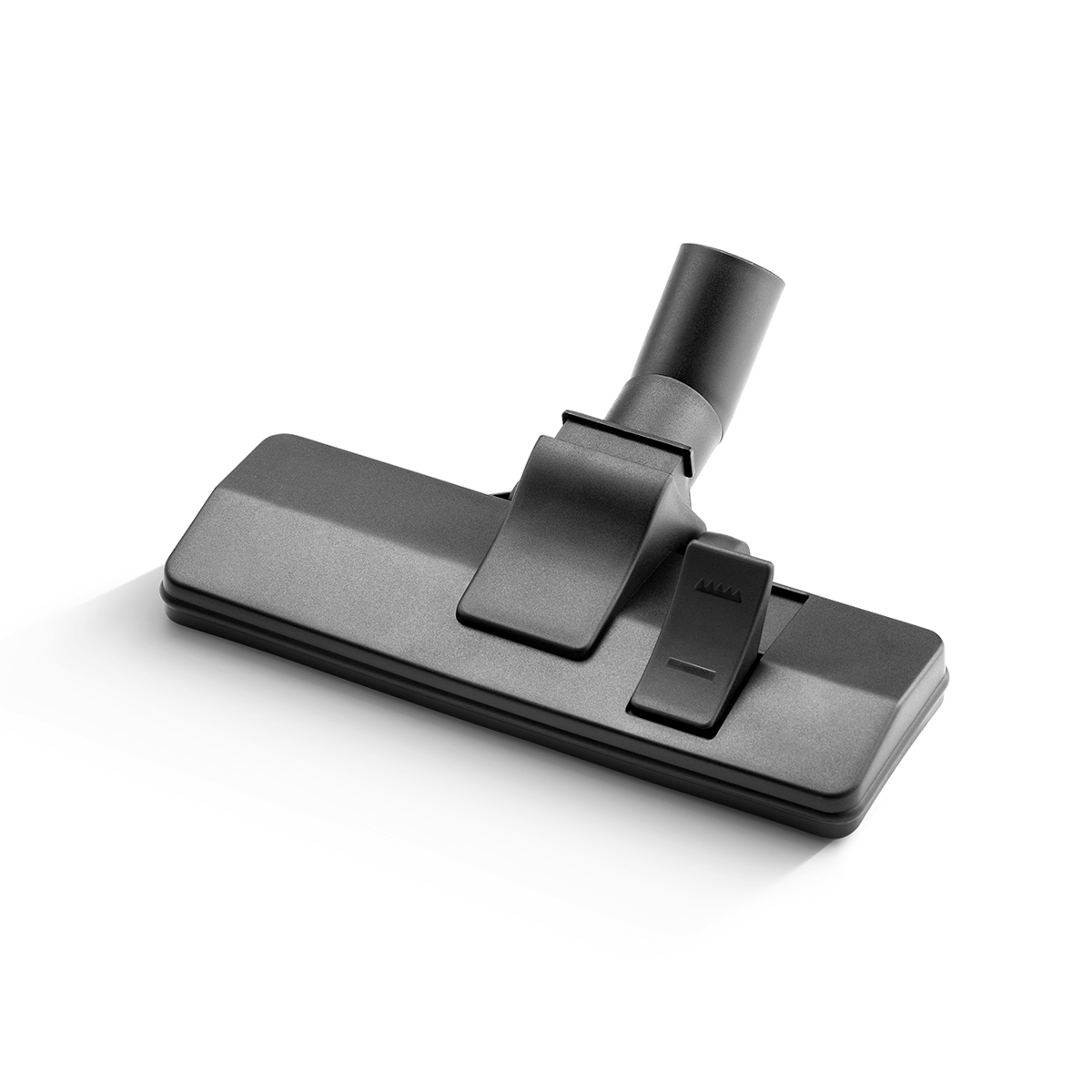 Szara końcówka odkurzacza z regulacją wysokości i szczotką, widoczna na białym tle.