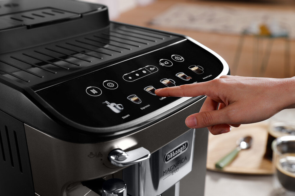 Ekspres DELONGHI Magnifica Evo ECAM290.42.TB Tytanowy panel typu soft touch prosta obsluga