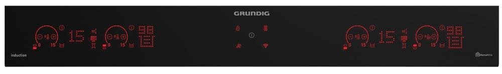 GRUNDIG GIEI 838980 INH sterowanie dotykowe płyta ustawienia przyciski zegar nagrzewanie automatyczny program stop wybór strefa gotowania wyświetlacz