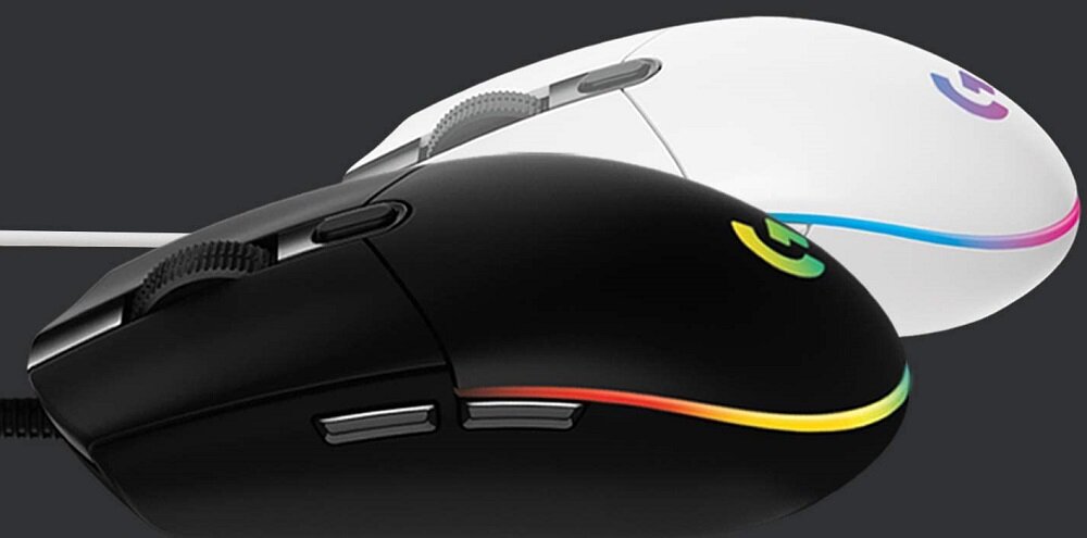 Mysz LOGITECH G203 Biały - Kolorowa fala Lightsync RGB 