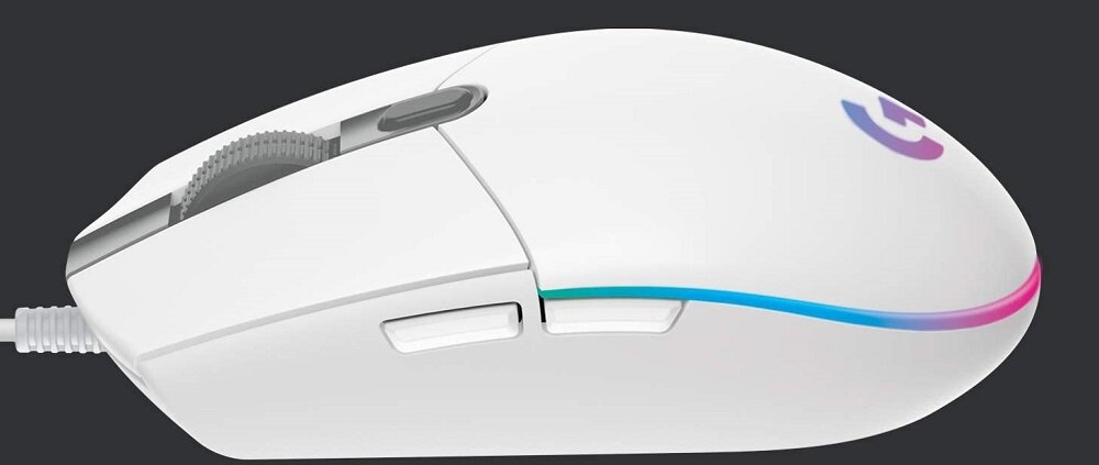 Mysz LOGITECH G203 Biały - dostosowanie animacji koloru 