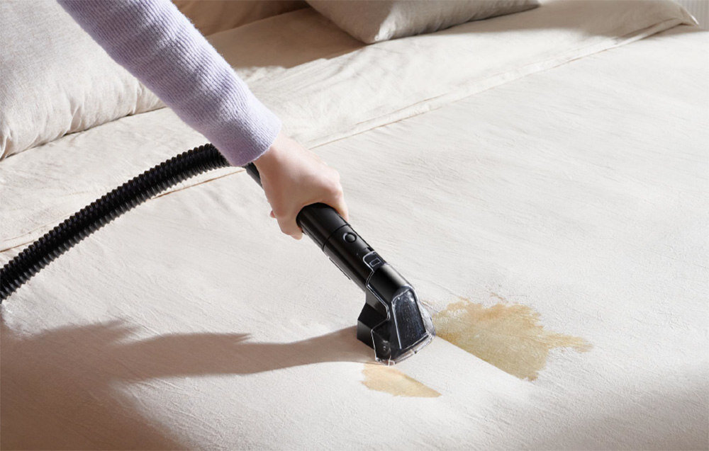 Odkurzacz DREAME N10 plamy usuwanie skuteczny gorąca woda temperatura po kawie po błocie po farbie powierzchnia