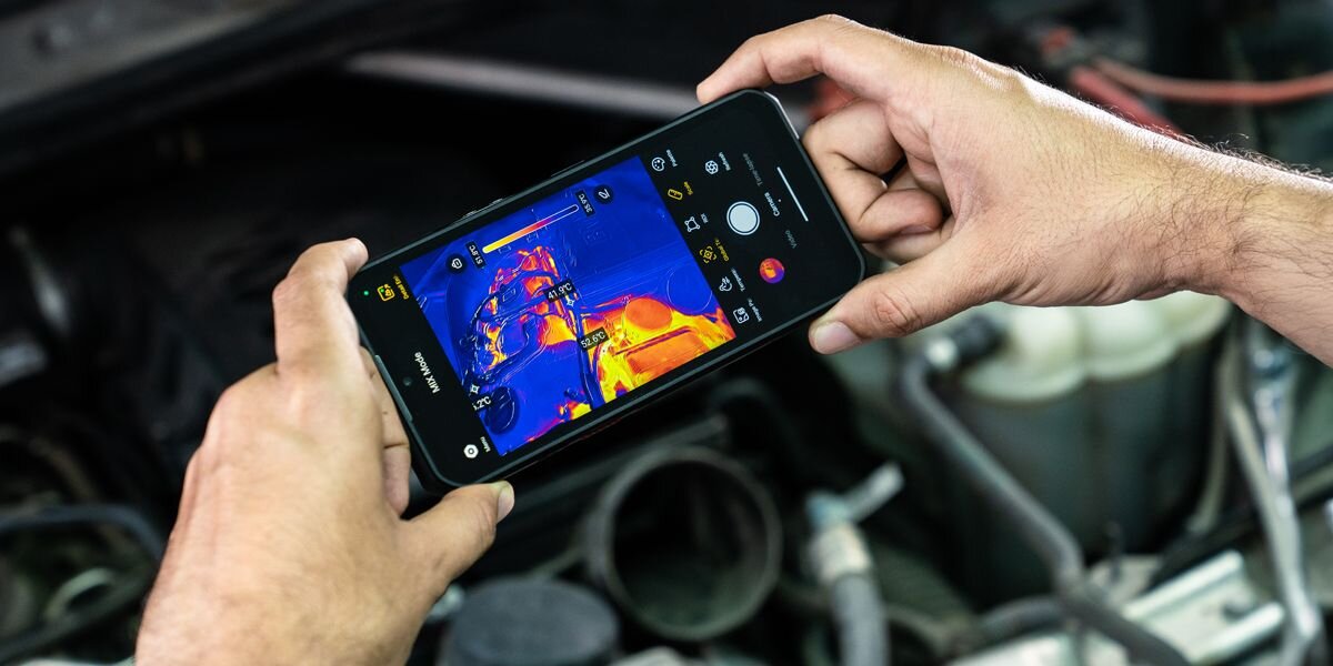 OUKITEL WP55 Ultra Thermal obraz termo silnika samochodu  kamera termowizyjna widzenie w mgle i ciemności