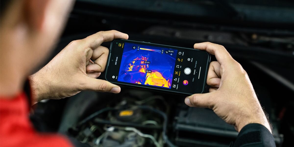 OUKITEL WP55 Ultra Thermal ekran 120 Hz Android 15 płynny interfejs obraz termo silnika samochodu 