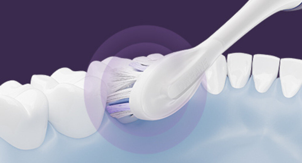 Szczoteczka soniczna DREAME E10F Set Fioletowy Kontrola nacisku Dwukierunkowy system  informacja chronić szkliwo oraz dziąsła zdjęcie lifestyle