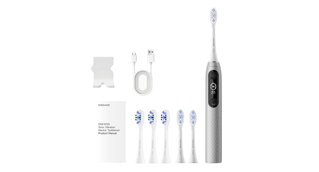 Szczoteczka soniczna DREAME E10F Set Srebrny zestaw akcesoria komplet wyposażenie