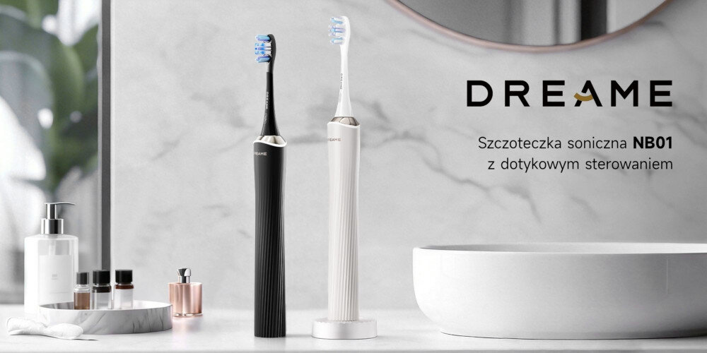 Szczoteczka soniczna DREAME NB01 Czarny zdjęcie lifestyle prezentacja kolorów szczoteczki Kompleksowa higiena jamy ustnej