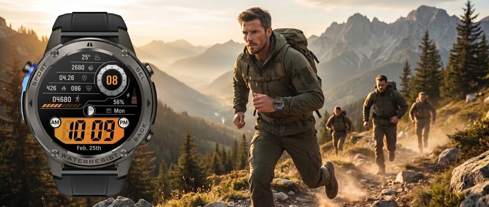 Luna Veles GPS wsparcie trening styl życia smartwatch męski aktywność codzienna