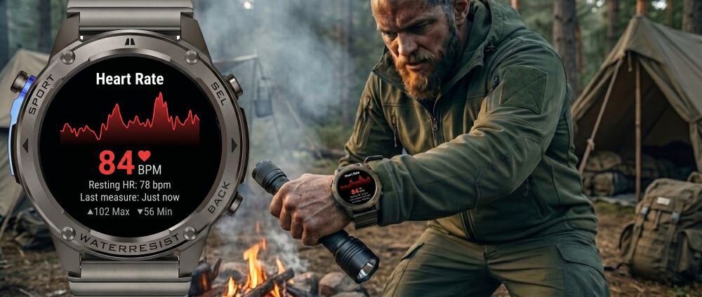 Luna Veles GPS tryby sportowe 170 monitorowanie tętno kalorie dystans analiza trening