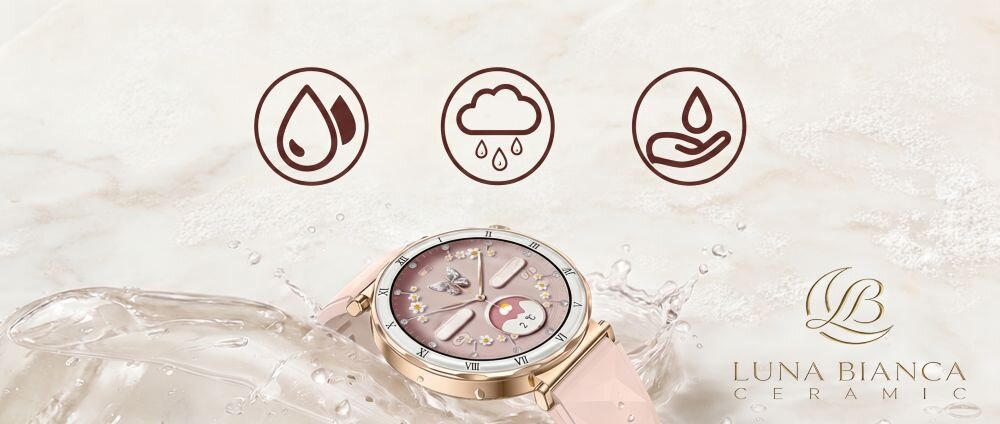 Luna Bianca Ceramic wodoodporność IP67 odporność deszcz pot aktywność