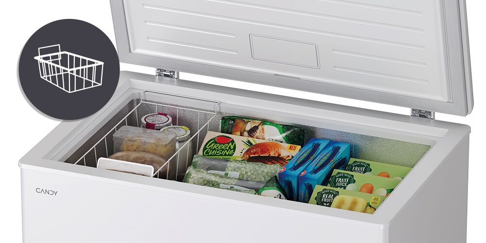 ZAMRAŻARKA CANDY CHAE 2002E koszyk wnętrze ikona małe produkty organizacja