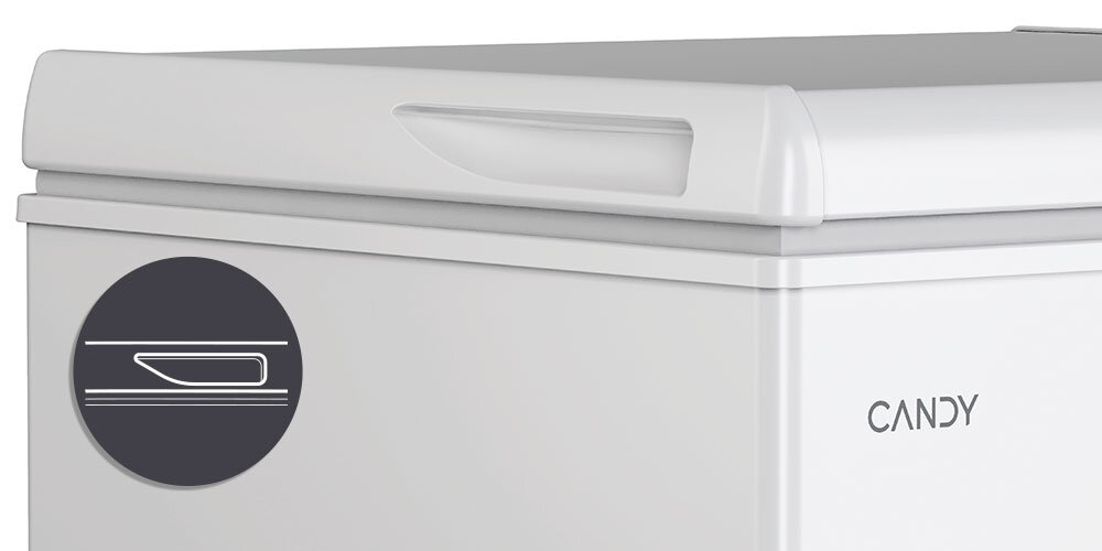 ZAMRAŻARKA CANDY CHAE 2002E uchwyt zbliżenie kolor biały