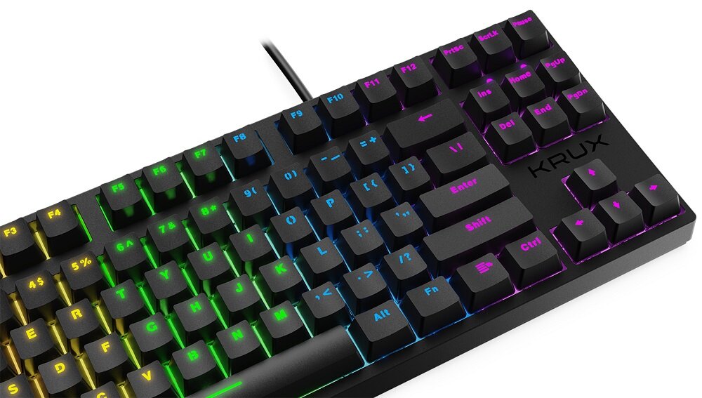 Klawiatura KRUX Atax RGB Outemu - pełna wygoda podczas gry standardowy układ klawiszy