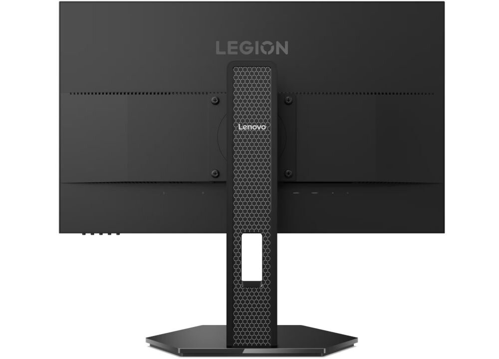 Monitor LENOVO Legion 24-10 23.8 cala 1920x1080px IPS 240Hz 0.5 [MPRT] prezentacja monitora od tyłu na białym tle VESA 100 mm łatwe stabilne przymocowanie oszczędność miejsca uchwyt biurkowy VESA zwiększa powierzchnię roboczą dopasowanie ustawienia ekranu organizacja pracy