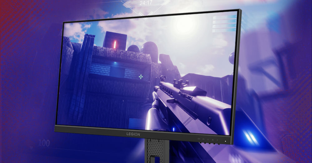 Monitor LENOVO Legion 24-10 23.8 cala 1920x1080px IPS 240Hz 0.5 [MPRT] 
					Zbliżenie na ekran monitora Lenovo Legion z grą strzelanką
					HDR10 99% pokrycia sRGB nasycone kolory ułatwia dostrzeganie przeciwników