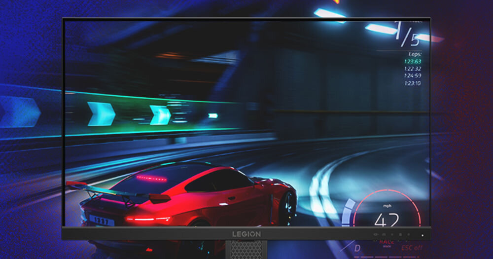 Monitor LENOVO Legion 24-10 23.8 cala 1920x1080px IPS 240Hz 0.5 [MPRT] 	
					Zbliżenie na ekran monitora Lenovo Legion z wyścigową grą
					częstotliwość odświeżania ruchy w grze wyświetlane bez zauważalnych przerw wsparcie dla graczy płynny obraz