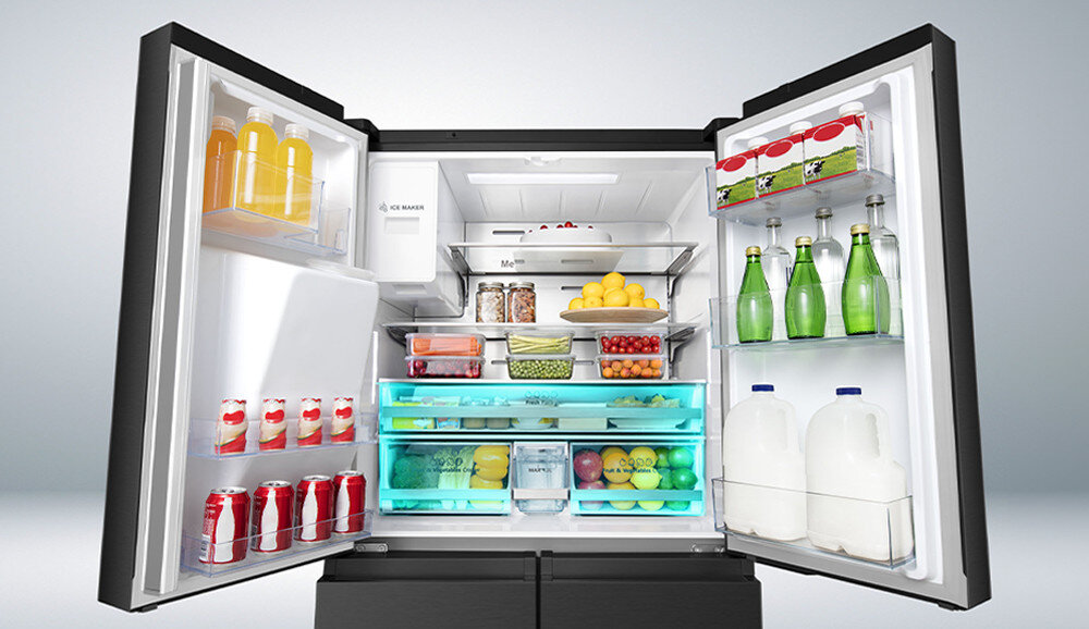 LODÓWKA HISENSE RQ563N4GB1 więcej miejsca dodatkowe szuflady uporządkowane przechowywanie