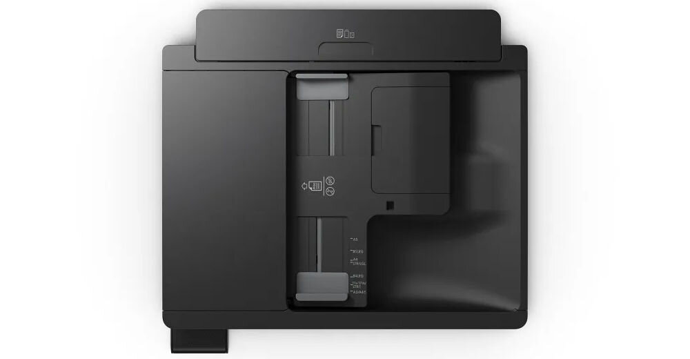 Urządzenie wielofunkcyjne EPSON EcoTank L15150 Druk w kolorze, Automatyczny druk dwustronny, Wi-Fi prezentacja urządzenia na białym tle od góry prosta obsługa i eksploatacja