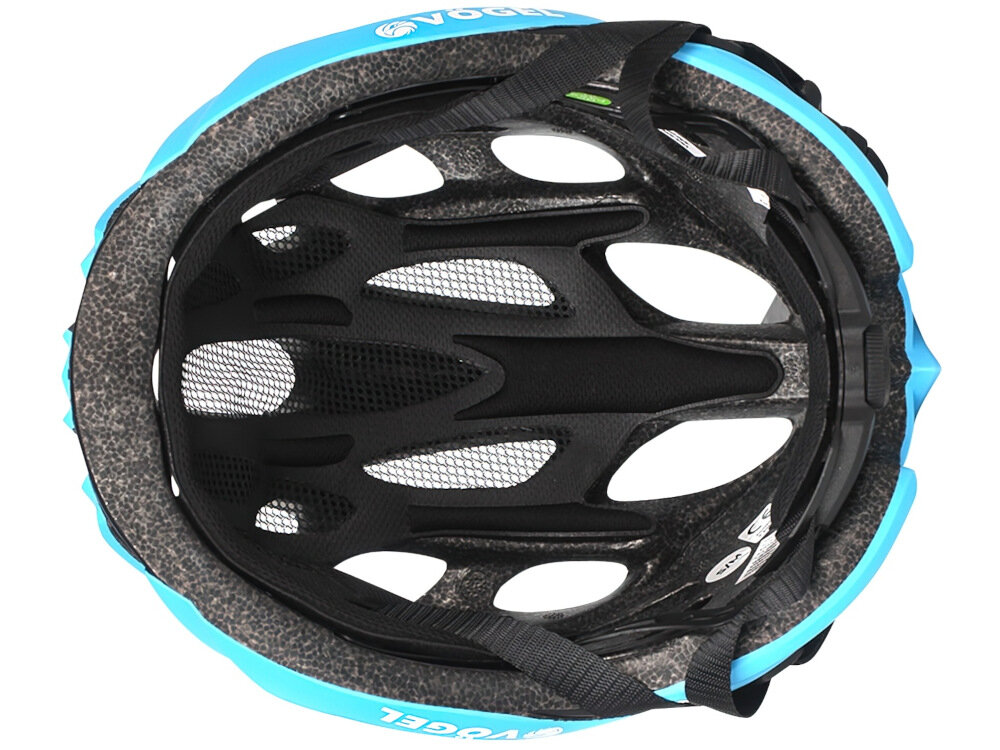 Kask rowerowy VÖGEL VKA-934AQ Seledynowo-czarny Szosowy (rozmiar S-M) otwory wentylacyjne bardzo dobra cyrkulacja i wentylacja powietrza z miękkiej pianki i styropianu EPS