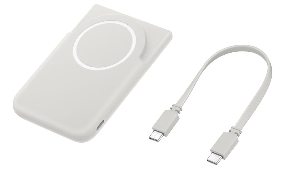 SAMSUNG Magnet Wireless 5000 mAh kabel USB-C/USB-C dokumentacja - powerbank z kablem na białym tle