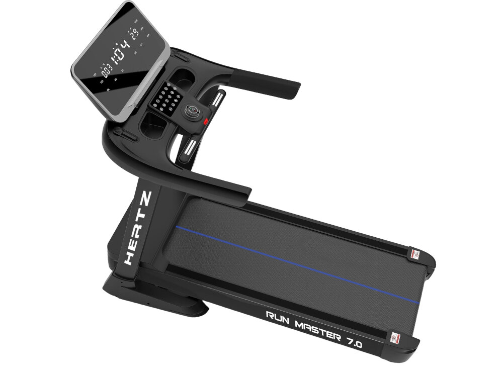 Bieżnia elektryczna HERTZ FITNESS Run Master 7.0 2206W 22km-h o8 punktow amortyzacyjnych po 4 po obu stronach pasa biegowego obciazenie do 150 kg