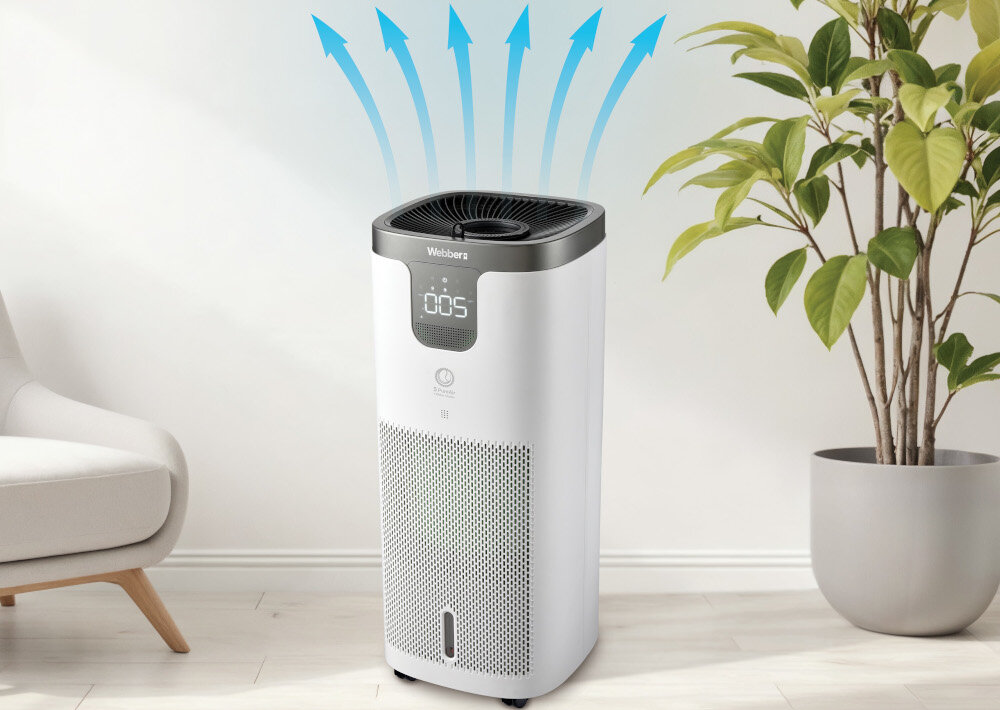 Oczyszczacz powietrza WEBBER Galaxy APEH11003 Jonizacja dla świeżości Technologia Silver ION do 10 mln jonów/cm³ do pracy, odpoczynku i snu