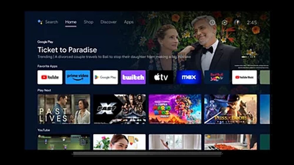 PHILIPS NeoPix 160 projektor Android TV urządzenie do strumieniowania aplikacje streamingowe, kadr z platformy Android TV