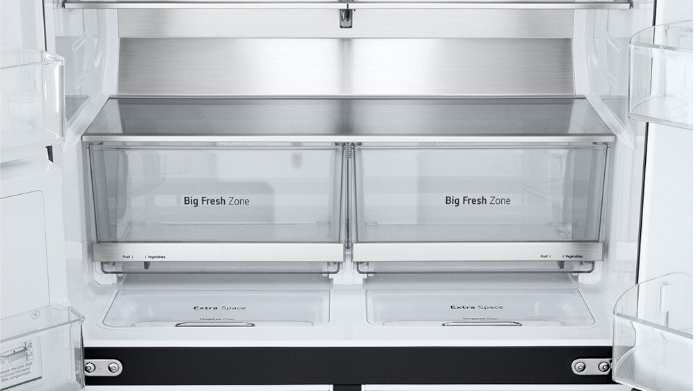 LODÓWKA LG GML960EVBE MULTI DOOR 179CM CZARNY MAT PODAJNIK WODY pojemne szuflady Big Fresh Zone owoce warzywa regulacja wilgotności