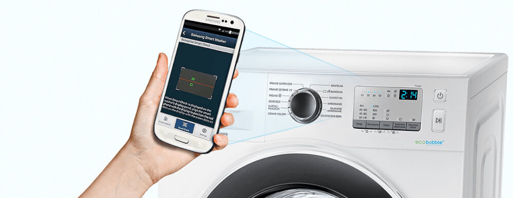 Pralka-SAMSUNG-WW60J4213HW1 mobilne powiadomienia kontrola usterek oszczędność czasu
