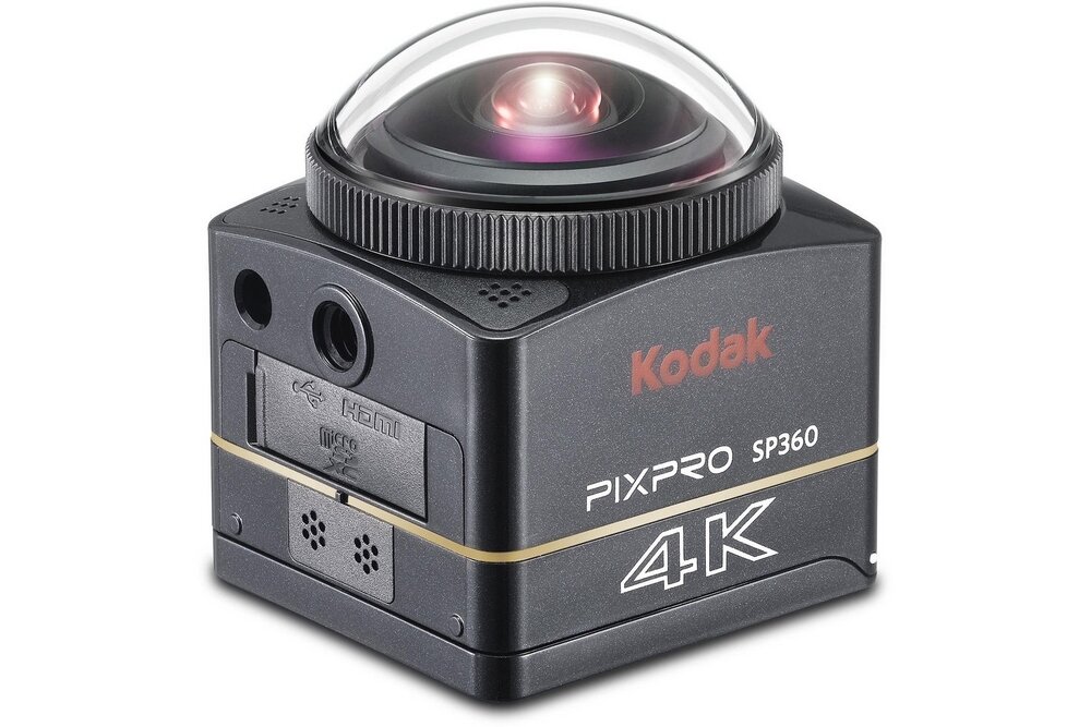 Kamera sportowa KODAK Pixpro SP360 4K Aqua Sport Pack panorama rozdzielczość filmy zdjęcia łączność aplikacja akumulator ładowanie 