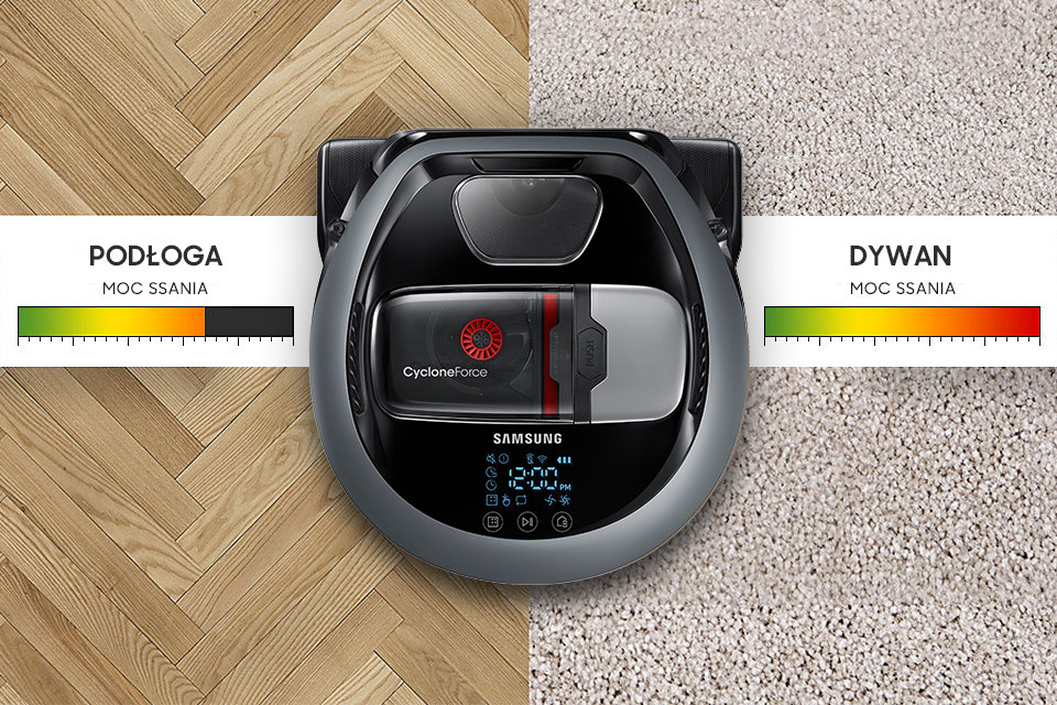 Samsung Optymalna moc odkurzania niezależnie od podłoża. Kontrola siły