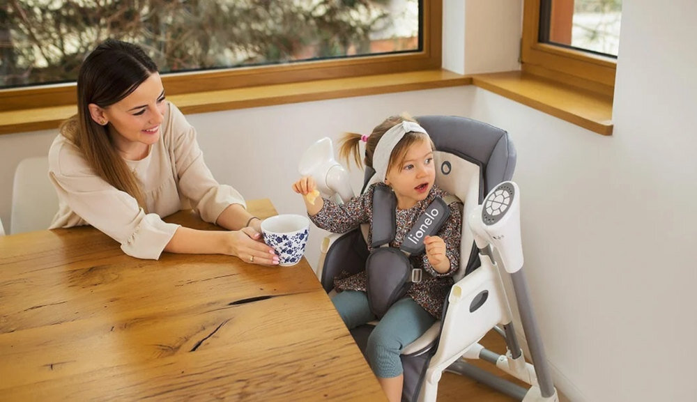 Krzesełko do karmienia LIONELO 2w1 Niles Szary waga przeznaczenie wiek funkcja bujaczka karmienie funkcjonalność wszechstronność