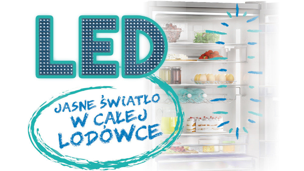 Lodówka BEKO RCSA225K21W - Oświetlenie LED