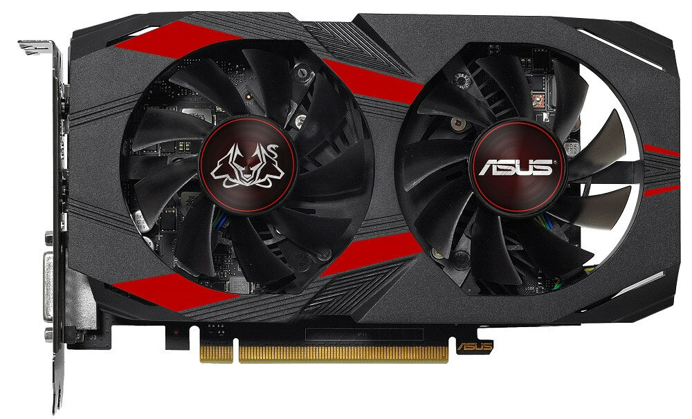 Karta graficzna ASUS Cerberus GeForce GTX 1050Ti OC 4GB - półpasywny system chłodzenia dwa wentylatory radiator