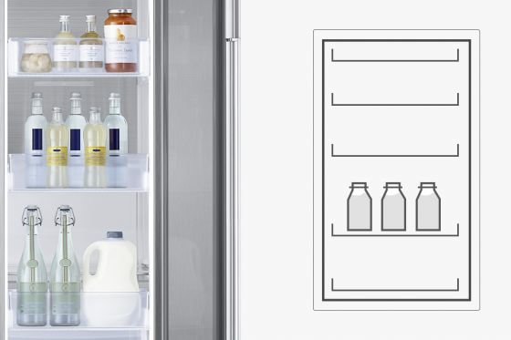 Samsung Proste dostosowanie przestrzeni. Pojemniki na drzwiach