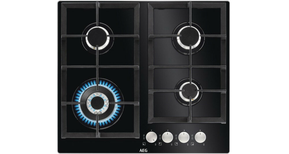 Płyta gazowa AEG HKB64440NB ymiar palniki WOK żeliwne ruszty
