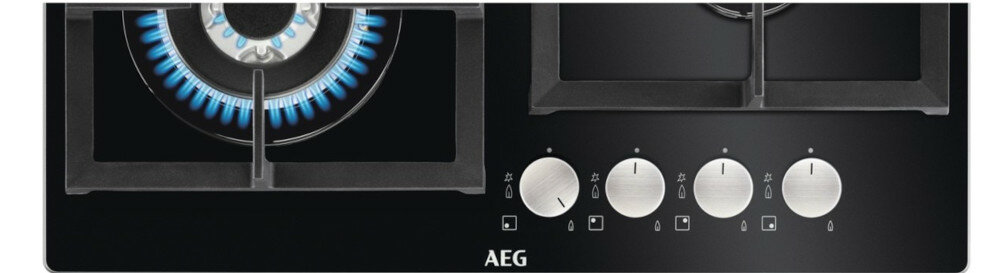 Płyta gazowa AEG HKB 64440NBpanel pokretla szybka łatwa obsługa bez opóźnień