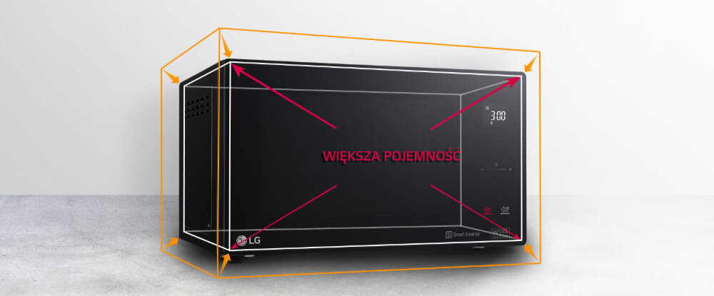 Kuchenka mikrofalowa LG MS2535GIB - Niewielkie wymiary, większą pojemność
