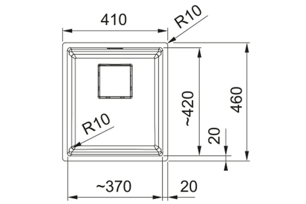 Rysunek techniczny zlewozmywaka z wymiarami: szerokość 590 mm, głębokość 510 mm, oraz otworem o średnicy 35 mm. Zawiera oznaczenia R12, R15, oraz 3x pre-drilled.
